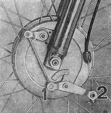 Рис. 20. Регулировка переднего двухкулачкового тормоза
