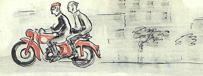Мотоциклист на улицах города